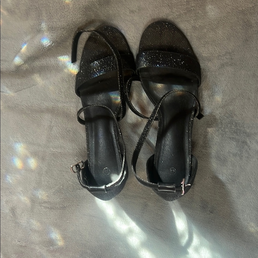 Black sparkly heels